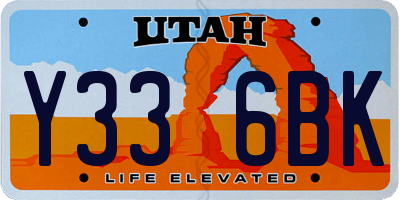 UT license plate Y336BK
