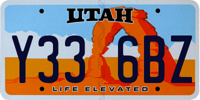 UT license plate Y336BZ