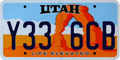 UT license plate Y336CB