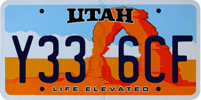 UT license plate Y336CF
