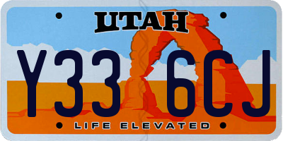 UT license plate Y336CJ