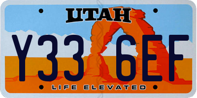 UT license plate Y336EF