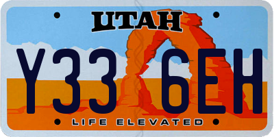 UT license plate Y336EH