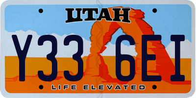 UT license plate Y336EI