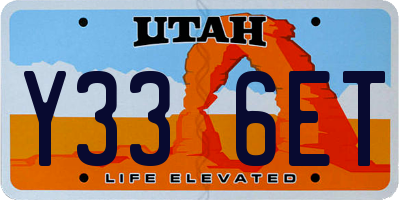 UT license plate Y336ET