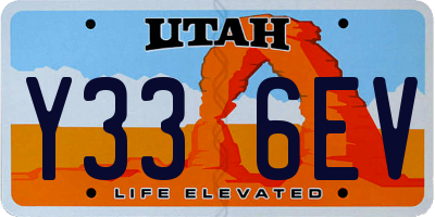 UT license plate Y336EV