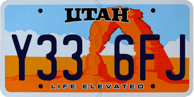 UT license plate Y336FJ