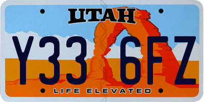 UT license plate Y336FZ