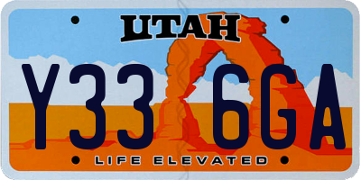 UT license plate Y336GA