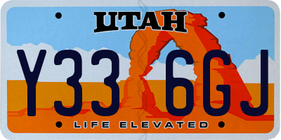 UT license plate Y336GJ