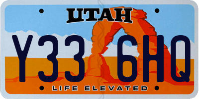 UT license plate Y336HQ