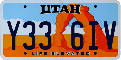UT license plate Y336IV