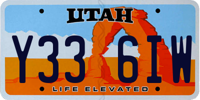 UT license plate Y336IW