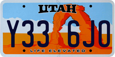 UT license plate Y336JO