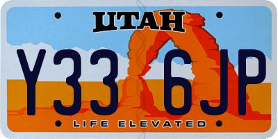 UT license plate Y336JP