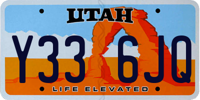 UT license plate Y336JQ