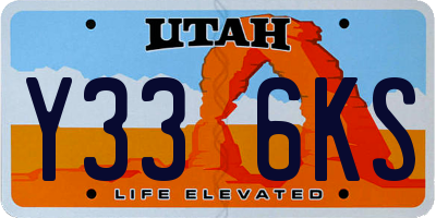 UT license plate Y336KS