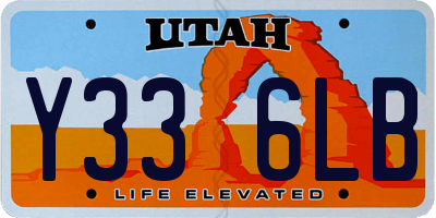 UT license plate Y336LB