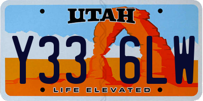UT license plate Y336LW