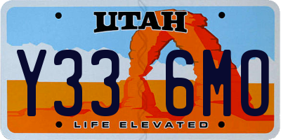 UT license plate Y336MO
