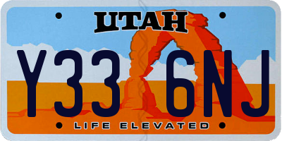 UT license plate Y336NJ