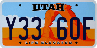 UT license plate Y336OF
