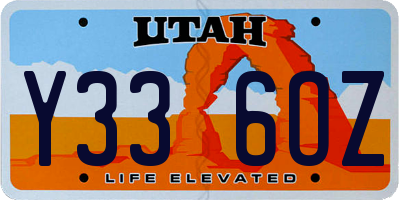 UT license plate Y336OZ
