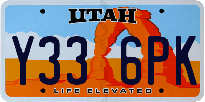 UT license plate Y336PK