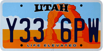 UT license plate Y336PW