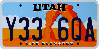 UT license plate Y336QA