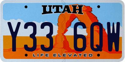 UT license plate Y336QW