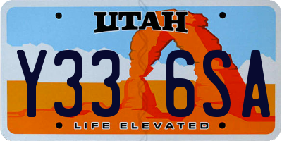 UT license plate Y336SA