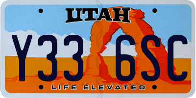 UT license plate Y336SC