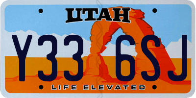 UT license plate Y336SJ