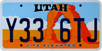 UT license plate Y336TJ