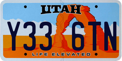 UT license plate Y336TN