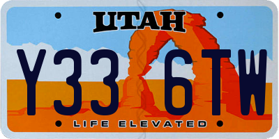 UT license plate Y336TW