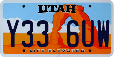 UT license plate Y336UW