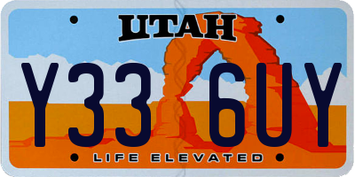 UT license plate Y336UY