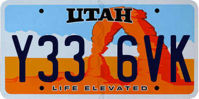 UT license plate Y336VK