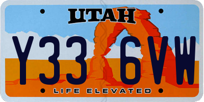 UT license plate Y336VW