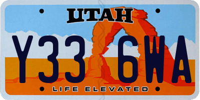 UT license plate Y336WA