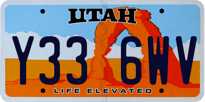 UT license plate Y336WV