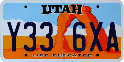 UT license plate Y336XA