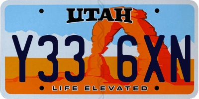UT license plate Y336XN