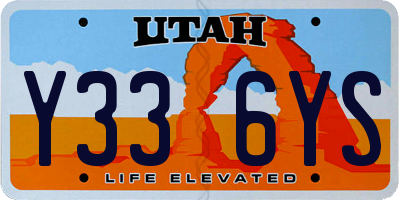 UT license plate Y336YS