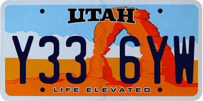 UT license plate Y336YW
