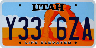 UT license plate Y336ZA