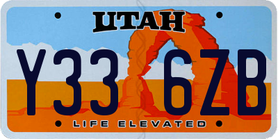 UT license plate Y336ZB