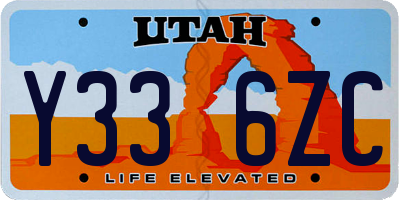 UT license plate Y336ZC